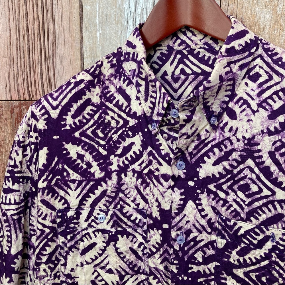 Batik Print Casual Shirt XL